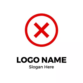 Logotipo De Peligro Circle Letter X Wrong Sign Stop logo design