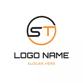 Tロゴ Circle Link Simple Letter S T logo design