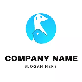 鵝 Logo Circle Mongoose and Bird logo design
