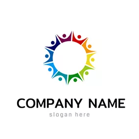 Sunshine Logos Circle People Harmony Logo logo design