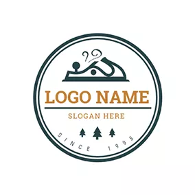 木工　ロゴ Circle Plane Woodworking logo design