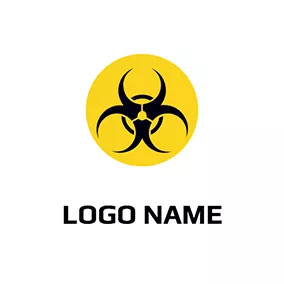War Logo Circle Poison Symbol Warnnig logo design