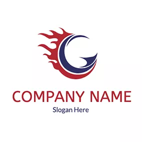 Fire Logo Circle Revolve Fireball logo design