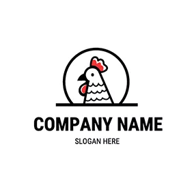 Design Logo Circle Rooster Cartoon France logo design