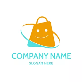 Design Logo Circle Smile Bag Online Shopping logo design