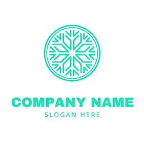 Cold Logo Circle Snowflake and Frost logo design