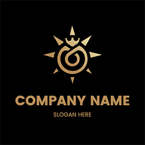 カーブのロゴ Circle Sun Light Royal logo design