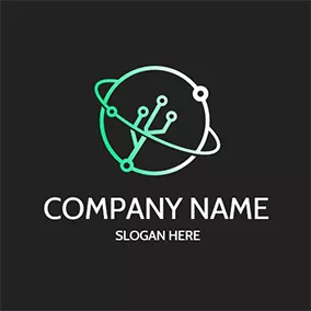 Circuit Logo Circle Surround Circuit Future logo design