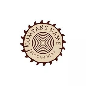 伐木工 Logo Circle Tree Annual Ring logo design