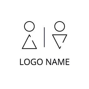 廁所logo Circle Triangle Combination Toilet logo design