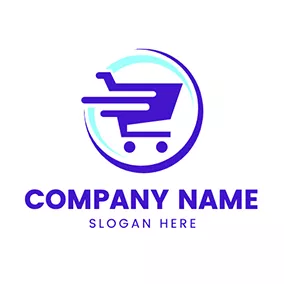 Design Logo Circle Trolley Online Shopping logo design