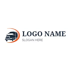 物流 Logo Circle Truck and Transport logo design