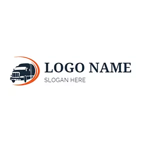 拖車 Logo Circle Truck and Transport logo design