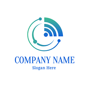 Blue Logo Circle Wifi Sign Online logo design