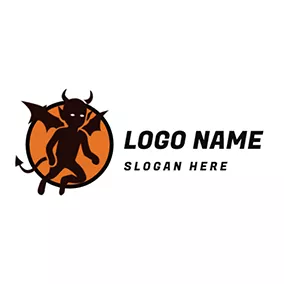 Logótipo Do Mal Circle Wings Little Satan logo design