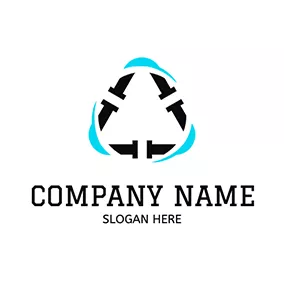 管道 Logo Circulation Triangular Pipeline logo design