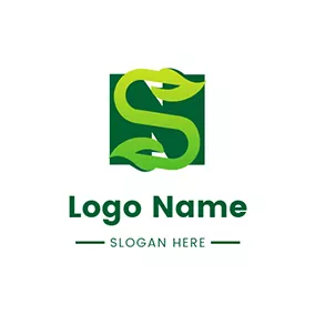 Sロゴ Cirrus Leaf Overlay Letter N S logo design