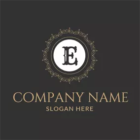Logótipo E Classic Black Letter E logo design
