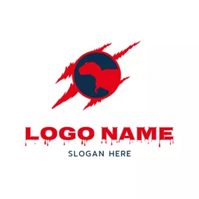 Logótipo Mascote Claw Print and Raptor Mascot logo design