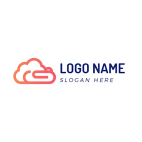 Attachment Logo Clip Shape and Cloud logo design
