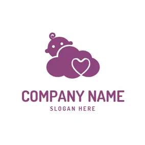 嬰兒Logo Cloud Shape and Baby logo design