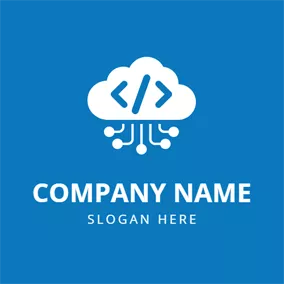 Logotipo De Nube Cloud Shape and Code logo design