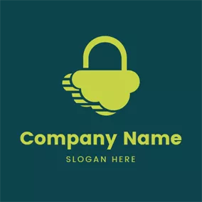 锁logo Cloud Shape and Lock logo design