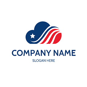 云Logo Cloud Stripe Star American logo design