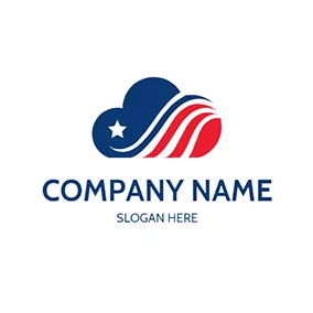 Design Logo Cloud Stripe Star American logo design