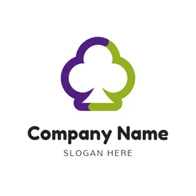 As Logo Clover Shape and Poker logo design