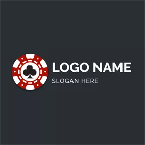 賭場 Logo Clubs and Casino Jeton logo design