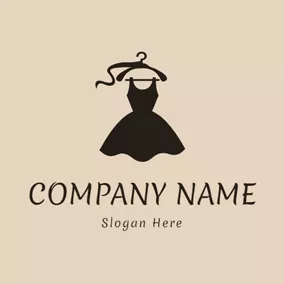 Logótipo Roupa Coat Hanger and Black Skirt logo design