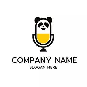 Logotipo De Podcast Coati Juice Glass and Podcast logo design