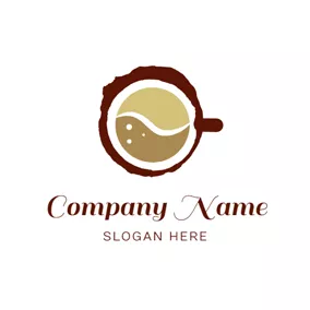 コーヒーのロゴ Coconut Shell and Coffee logo design