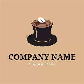 Coffee Cup Logo Coffee and Magic Hat logo design