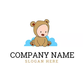 Character Logo Coffee Clothing and Cute Child logo design