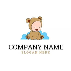 Logotipo De Carácter Coffee Clothing and Cute Child logo design