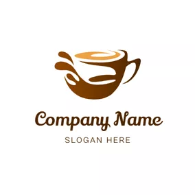 Logo Du Café Coffee Foam and Coffee Mug logo design