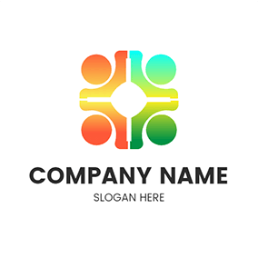 Communication Logo Color Abstract Figure Friend logo design