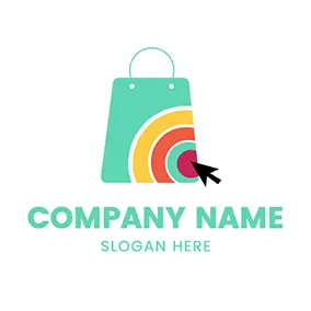 Cursor Logo Color Bag Cursor Online Shopping logo design