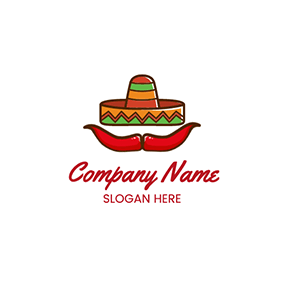 ひげロゴ Color Hat Beard Chili logo design