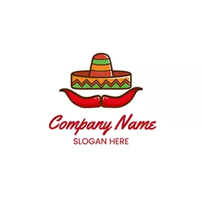 Chili Logo Color Hat Beard Chili logo design