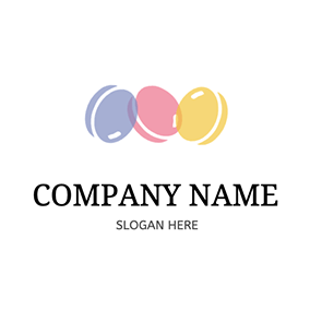 Cut Logo Color Overlay Cute Macaron logo design