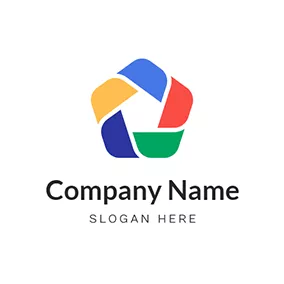五角形logo Color Shape and Pentagon logo design