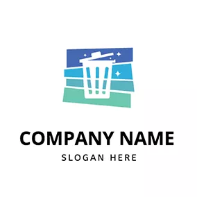 Trash Logo Color Shape Clean Bin logo design
