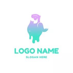 Slime Logo Colorful and Chubby Monster logo design