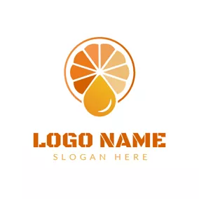 Logótipo De Bebida Colorful and Cute Orange Slice logo design