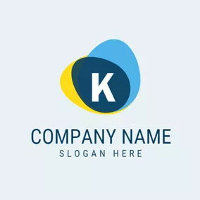 Blue And Yellow Logo Colorful and Lovely Letter K logo design
