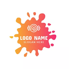 デザート　ロゴ Colorful and White Candy logo design