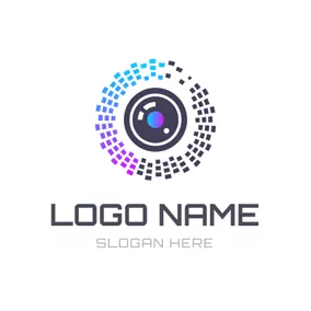 Movie Logo Colorful Aperture and Camera logo design